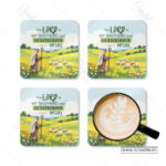 Peaceful Rest Christian Coaster Set – The Lord Is My Shepherd | Psalm 23:1–3 | Pack of 4 - Image 2