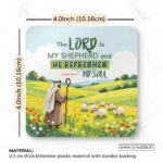 Peaceful Rest Christian Coaster Set – The Lord Is My Shepherd | Psalm 23:1–3 | Pack of 4 - Image 5