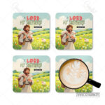 Comforting Shepherd Christian Coaster Set – The Lord Is My Shepherd | Psalm 23:1 | Pack of 4 - Image 2