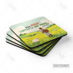Listening to His Voice Christian Coaster Set – My Sheep Listen to My Voice | John 10:27 | Pack of 4 - Image 3