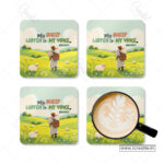 Listening to His Voice Christian Coaster Set – My Sheep Listen to My Voice | John 10:27 | Pack of 4 - Image 2