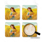 God’s Provision Christian Coaster Set – The Lord Provides | Ruth 2 | Pack of 4 - Image 2