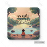 Be Still and Know Christian Coaster Set – Psalm 46:10 | Pack of 4 - Image 4
