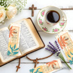 Multiple New Creation bookmarks fanned out - bulk scripture bookmarks for church