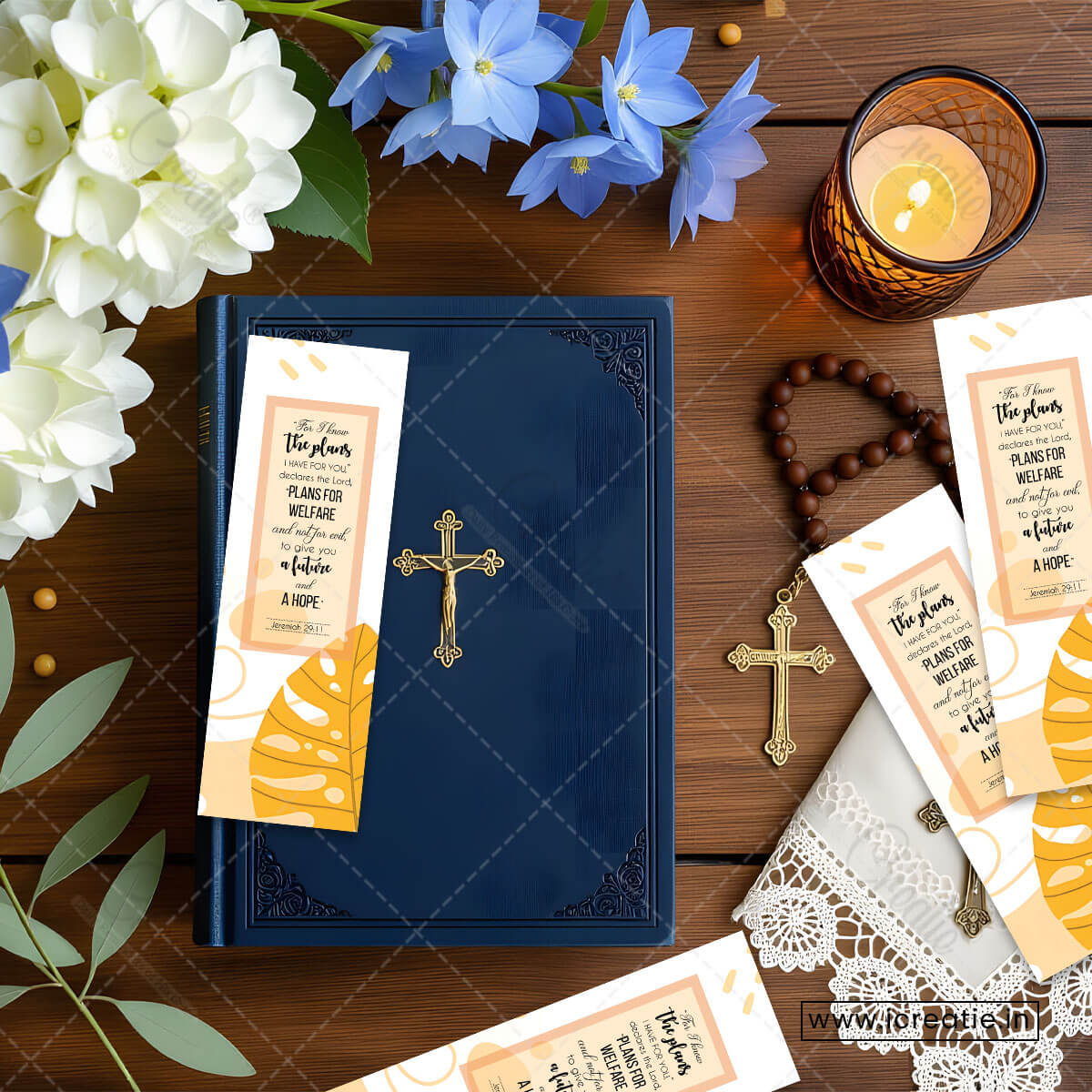 Jeremiah 29:11 bookmark in hand showing size and design - faith-based graduation gift India