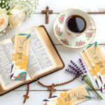 Multiple prayer Christian bookmarks fanned out - bulk scripture bookmarks for prayer conferences and revival meetings