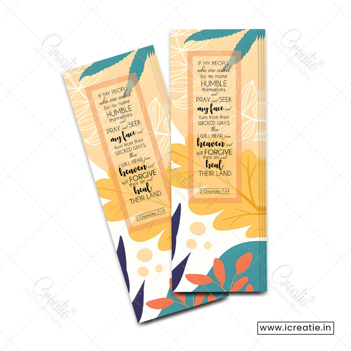 2 Chronicles 7:14 prayer Christian bookmark India - if my people humble and pray design - national prayer and healing scripture