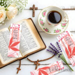 Multiple spiritual renewal Christian bookmarks fanned out - bulk scripture bookmarks for Lent services and recovery ministry