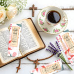 Multiple patient waiting Christian bookmarks fanned out - bulk scripture bookmarks for weddings and ministry timing encouragement