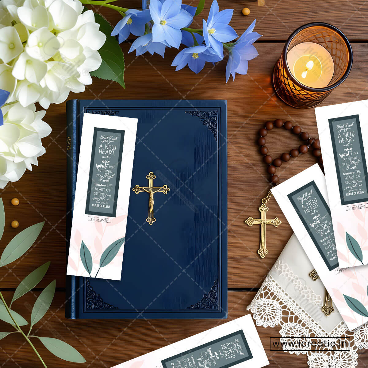 New Spirit bookmark in hand showing Holy Spirit theme - Christian baptism gift India