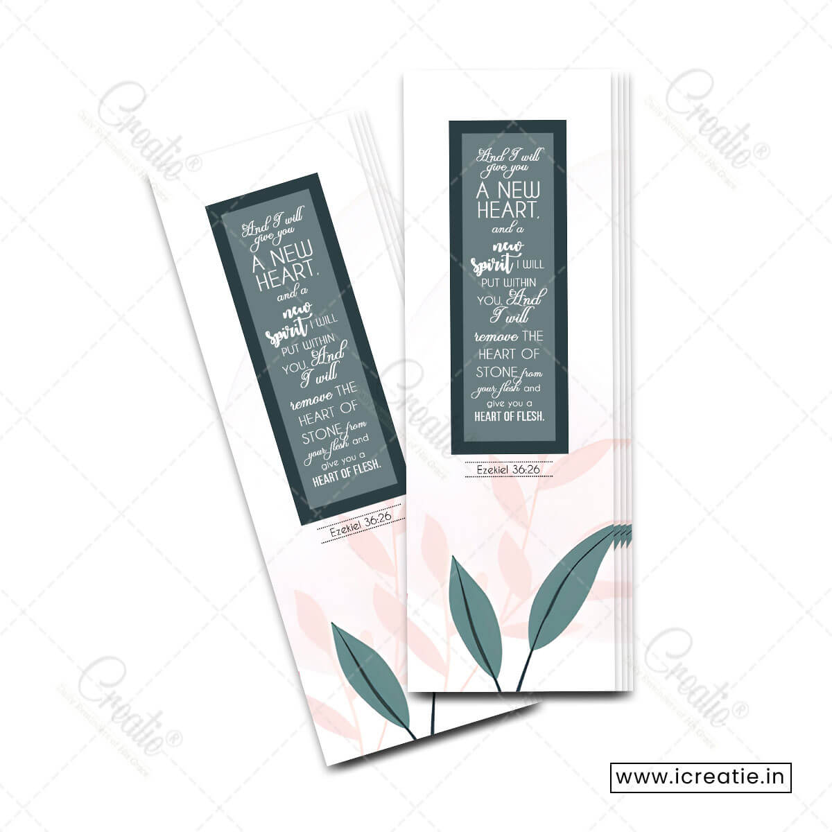 Ezekiel 36:26 new Spirit Christian bookmark India - new heart transformation design - baptism gift and Spirit-filled living