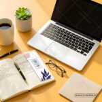 Close-up of Genesis 1:1 bookmark with cosmic starry creation design - new believer gift India