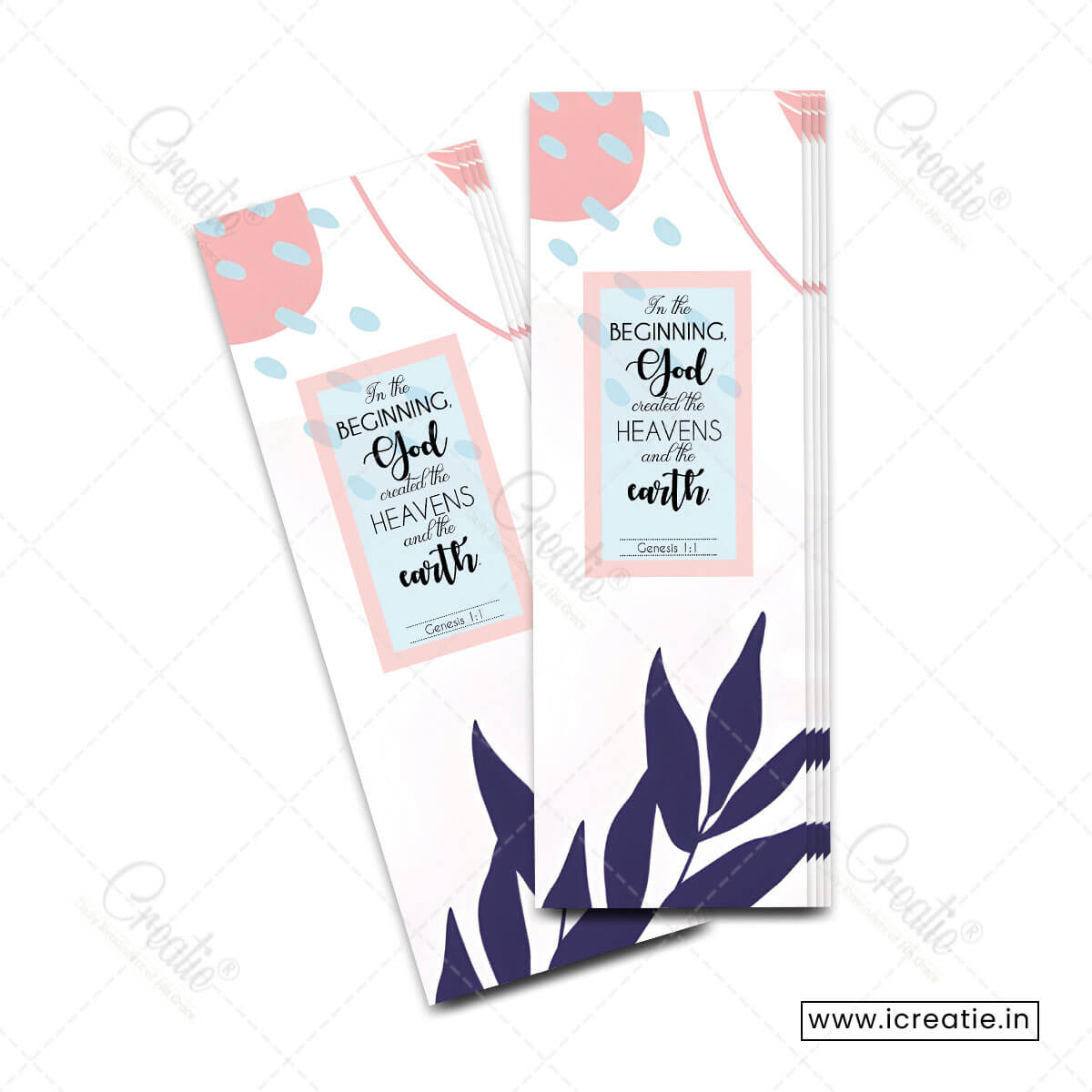 Genesis 1:1 God the Creator Christian bookmark India - in the beginning cosmic design - Sunday School teaching tool