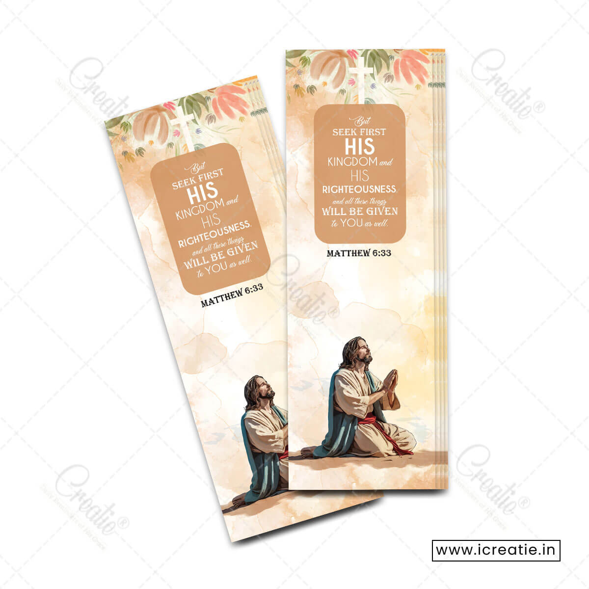 Matthew 6:33 Seek First Christian bookmark India - kingdom priorities design - graduation career decision gift