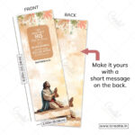 Back of seek first scripture bookmark showing Matthew 6:33 complete verse - life priorities bookmark India
