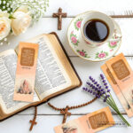 Multiple new life in Christ Christian bookmarks fanned out - bulk scripture bookmarks for Easter services and baptism celebrations India