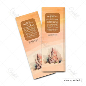 Galatians 2:20 Crucified with Christ Christian bookmark India - cross resurrection design - baptism Easter identity gift