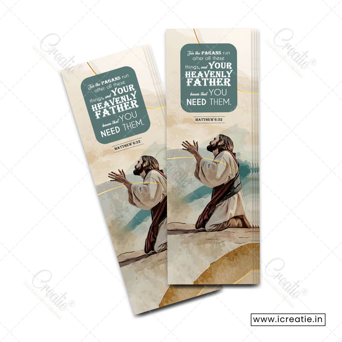 Matthew 6:32 Heavenly Father Knows Christian bookmark India - God knows needs father care design - anxiety trust provision gift