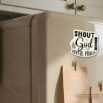 Joyful Praise to God Christian Magnet (Set of 4) – A Daily Call to Worship with Gladness | Psalm 47:1 - Image 3