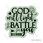 God Will Fight for You Christian Magnet (Set of 4) – Rest in His Protection and Strength | Exodus 14:14