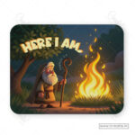 Here I Am Mouse Pad – Exodus 3:4 A Response of Faith and Obedience