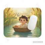 He Watched Over Him Mouse Pad – Exodus 2:6 God’s Gentle Protection - Image 2