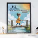 God Watches Over You Christian Poster – He Will Not Let Your Foot Slip | Psalm 121:3 - Image 2