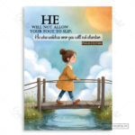 God Watches Over You Christian Poster – He Will Not Let Your Foot Slip | Psalm 121:3