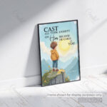 Cast Your Anxiety Christian Poster – He Cares for You | 1 Peter 5:7 - Image 5