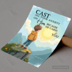 Cast Your Anxiety Christian Poster – He Cares for You | 1 Peter 5:7 - Image 7