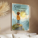 Cast Your Anxiety Christian Poster – He Cares for You | 1 Peter 5:7 - Image 10