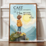 Cast Your Anxiety Christian Poster – He Cares for You | 1 Peter 5:7 - Image 12