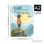 Cast Your Anxiety Christian Poster – He Cares for You | 1 Peter 5:7 - Image 3