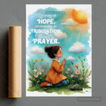 Rejoicing in Hope Christian Poster -- Faith, Patience, and Prayer in Every Season | Romans 12:12 - Image 8