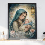 Mary and Baby Jesus Christian Poster – In Humble Faith and Quiet Grace - Image 2