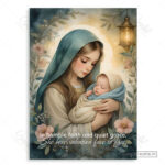 Mary and Baby Jesus Christian Poster – In Humble Faith and Quiet Grace