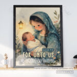 For Unto Us a Child Is Born Christian Poster – Hope Given to the World | Isaiah 9:6 - Image 2