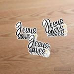 Jesus Saves Christian Sticker – Faith Message Vinyl Decal (Pack of 10) - Image 2