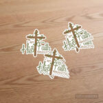 I Am His Faith Warrior Christian Sticker – Cross Design Vinyl Decal (Pack of 10) - Image 2