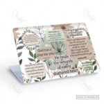 He Heals the Wounds Christian Laptop Skin – Daily Encouragement Scripture Design