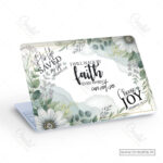 Walk by Faith Christian Laptop Skin – Scripture Inspired Floral Design
