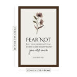 Fear Not acrylic wall art styled in a prayer corner – Christian faith décor for home